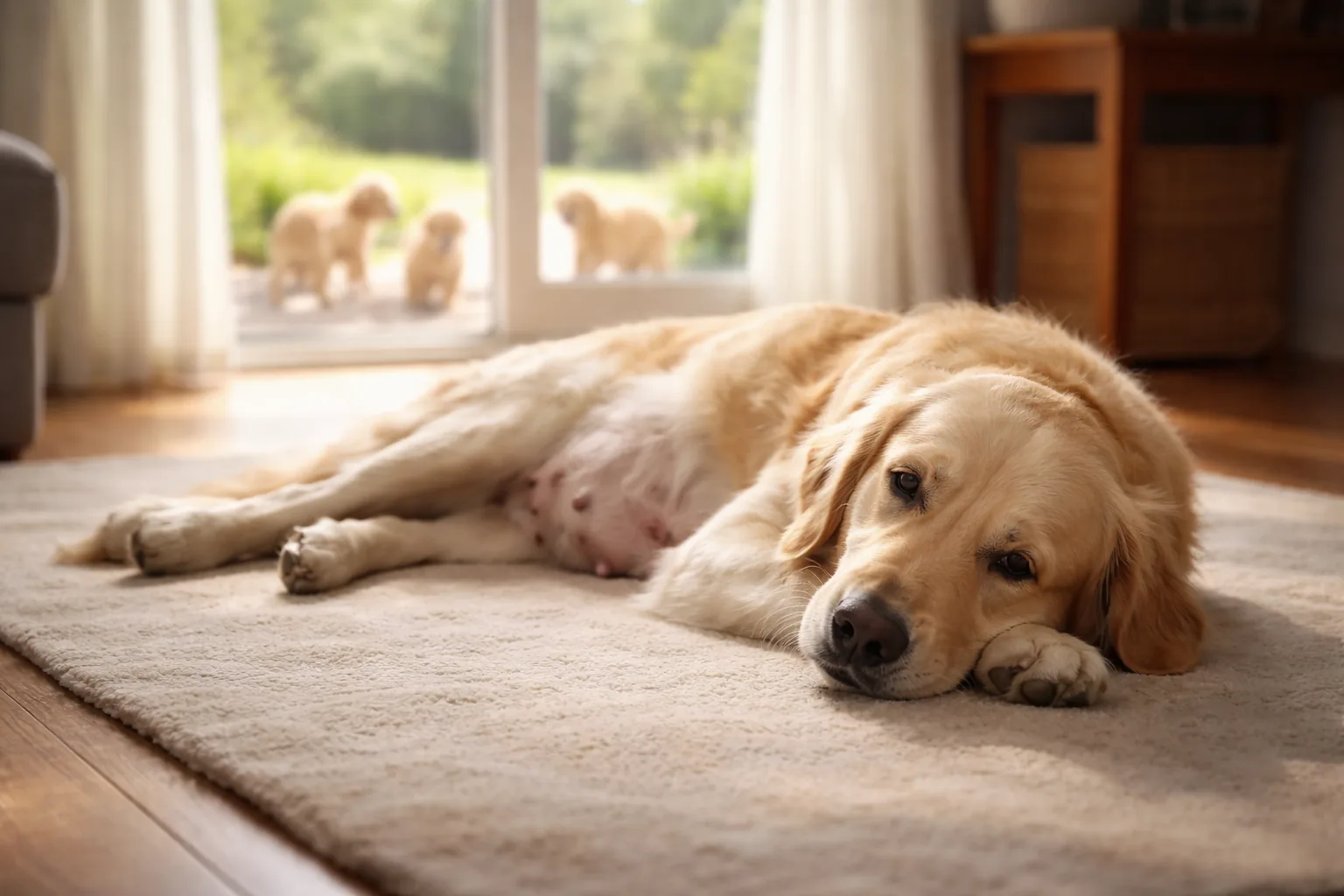 chienne repose repos après sevrage chiots alimentation progressive