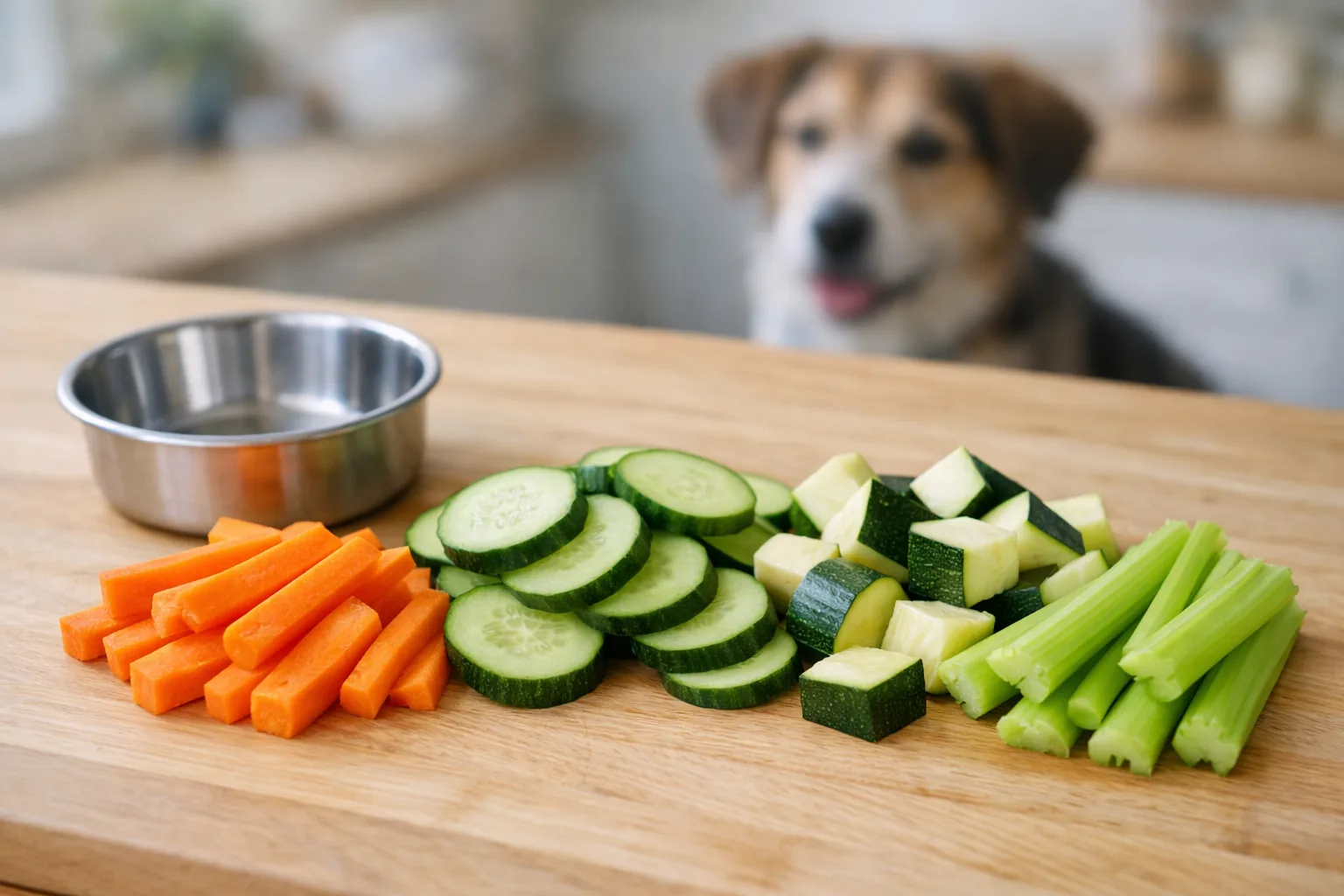 légumes crus pour friandises chien régime carotte concombre courgette céleri