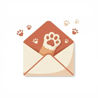 illustration enveloppe avec patte de chien newsletter