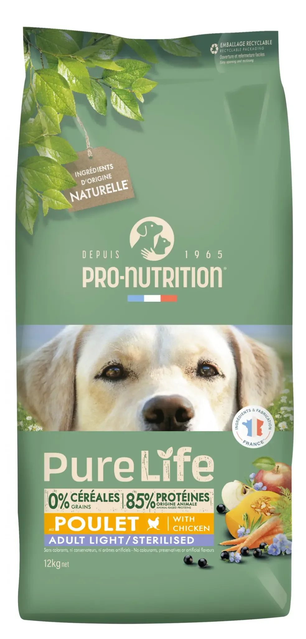 croquettes PureLife Light Stérilisé chien tendance embonpoint naturel