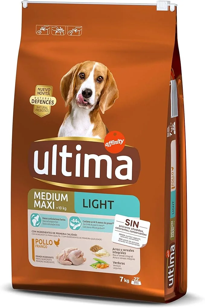 croquettes Ultima Light Medium-Maxi chien surpoids sac 7kg