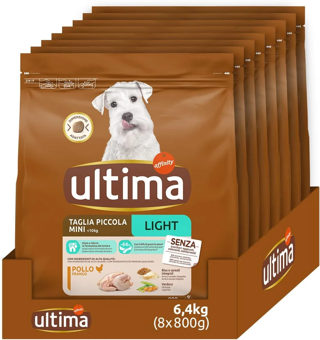 croquettes Ultima Light Petite Taille chien surpoids lot 6.4kg