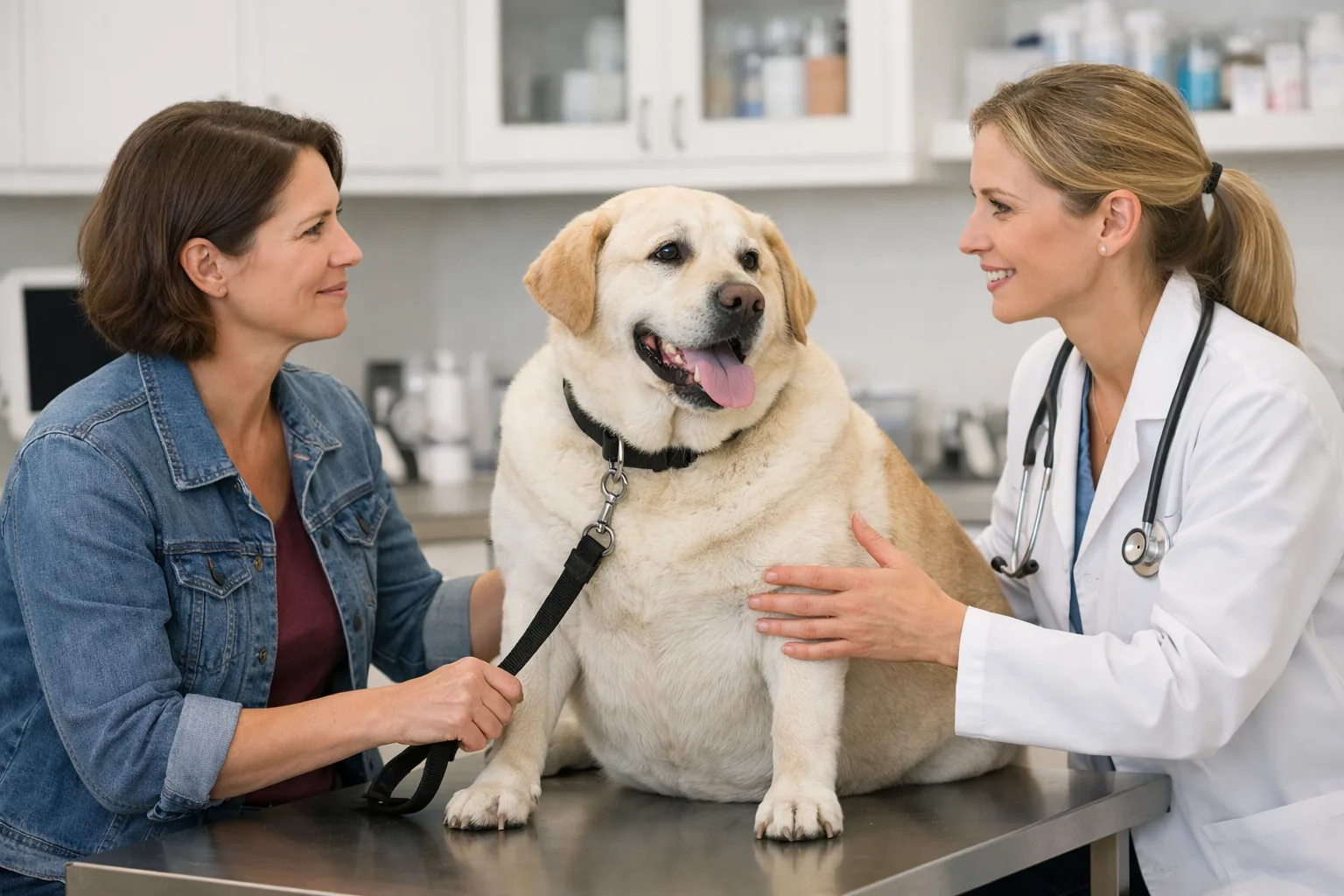 propriétaire vétérinaire chien consultation évaluation bienveillant